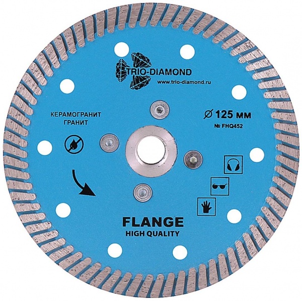 Алмазный диск Trio Diamond Turbo Hot press Гранит с фланцем O125 мм