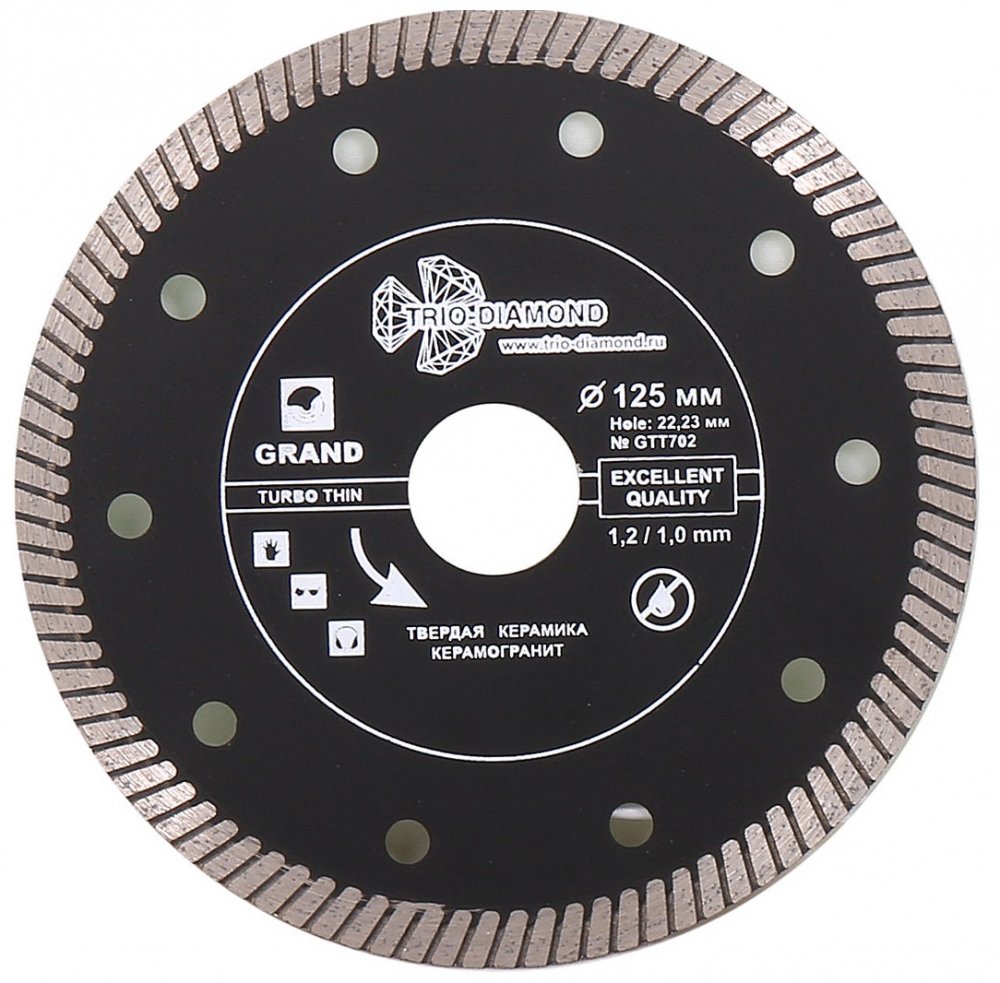 Алмазный диск Trio Diamond Turbo Grand Hot press Ultra Thin Ультратонкий O125 мм