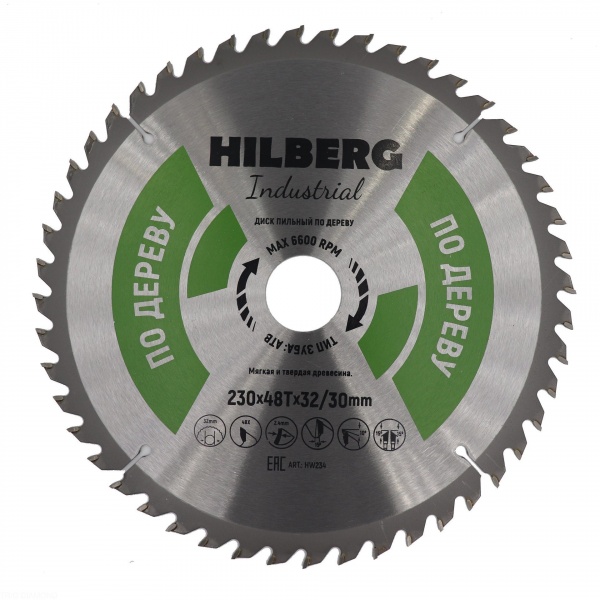 Пильный диск Hilberg Industrial Дерево 230 мм (48T32/30)