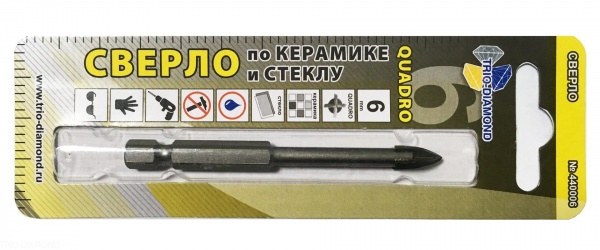 Сверло по керамике и стеклу Trio Diamond Quadro 6